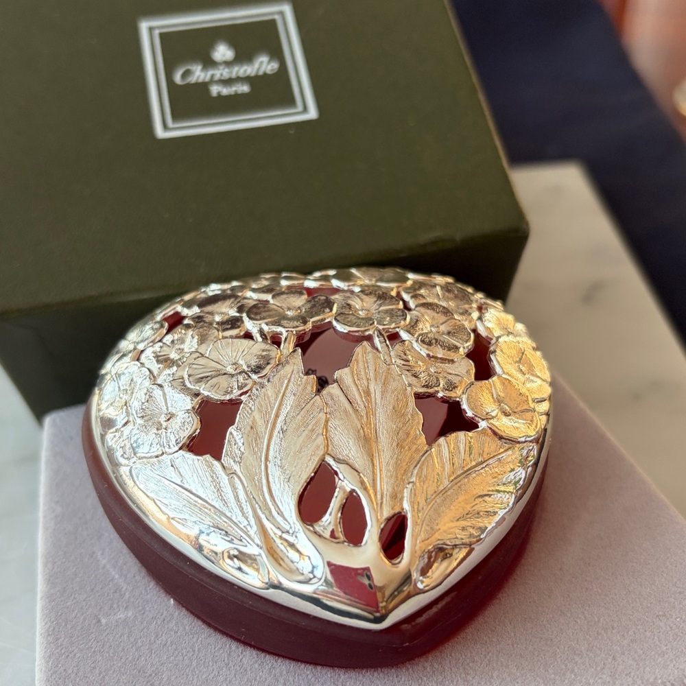 Vintage Christofle Heart Shaped Box Valentine’s Day - Picture 2 of 10